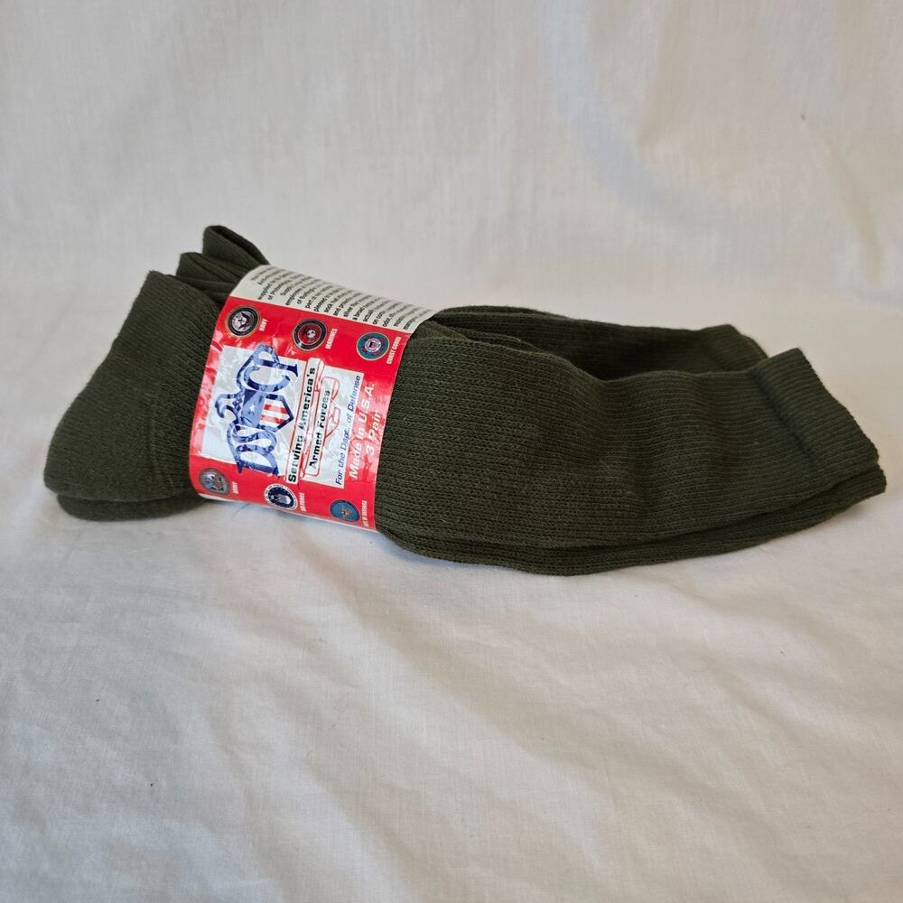 US Military Anti-Microbial All-Purpose Boot Sock, 3 pack Green Size S 9-11 New
